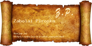 Zabolai Piroska névjegykártya