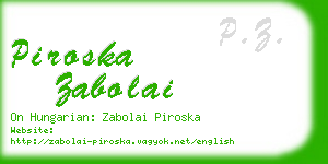 piroska zabolai business card